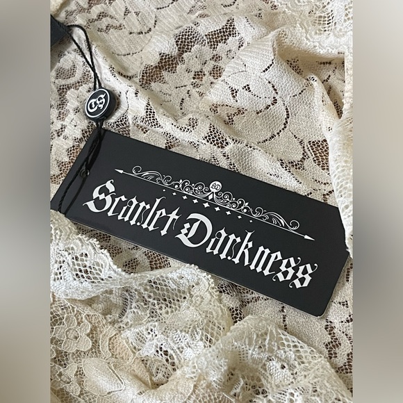 NWT Scarlet Darkness Women's Cream Lace Sheer Bolero Jacket for Evening Wear M - Picture 6 of 10